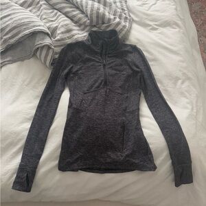 Lululemon Heathered Black Quarter-Zip Top